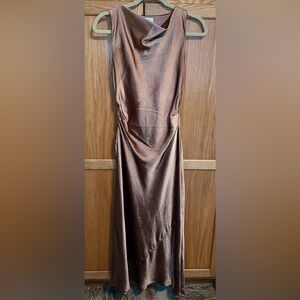 Joie Metallic Copper Midi Dress